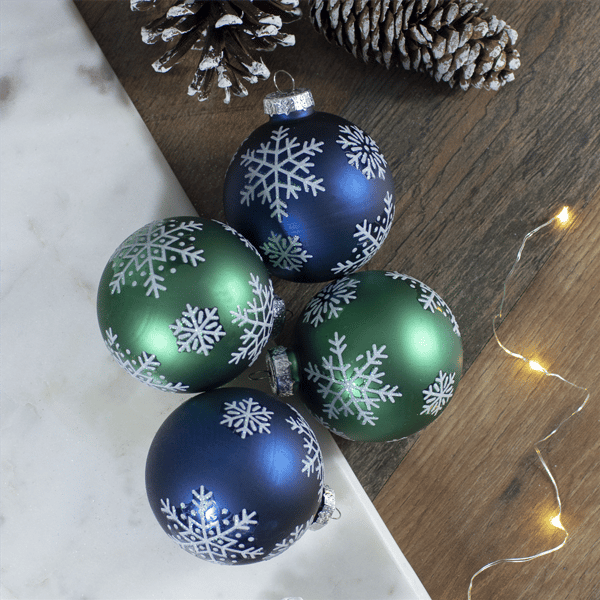 Northlight 4ct. Glittered Snowflakes Christmas Ornaments