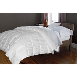 350 TC Cotton Damask Stripe Down Comforter-White
