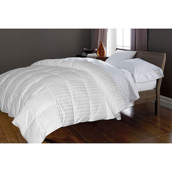350 TC Cotton Damask Stripe Down Comforter-White - image 