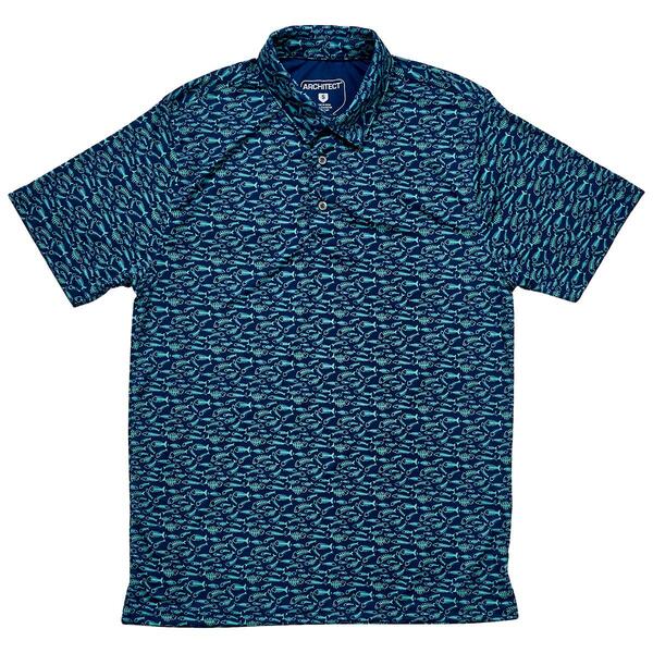 Mens Architect&#40;R&#41; Bone Fish Short Sleeve Polo Shirt - image 