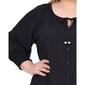 Plus Size NY Collection 3/4 Smock Sleeve Front Button Blouse - image 4