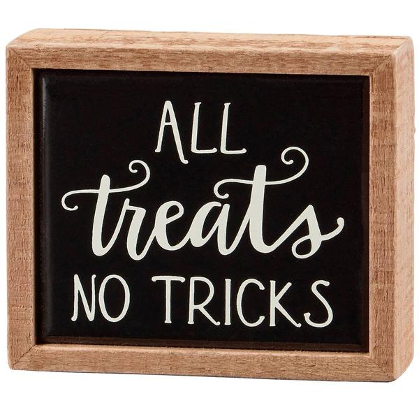 Primitives By Kathy Box Sign Mini - All Treats No Tricks
