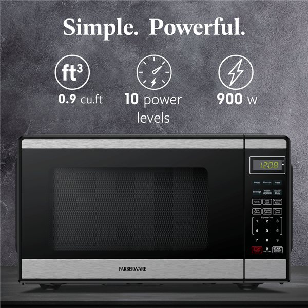 Farberware® 0.9 cu. ft. Black 900-Watt Countertop Microwave Oven