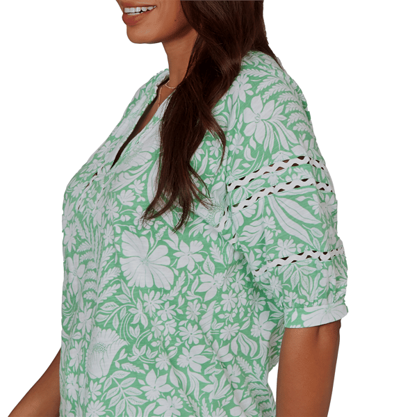 Womens Ruby Rd. Hothouse Florals Puff Sleeve Blouse