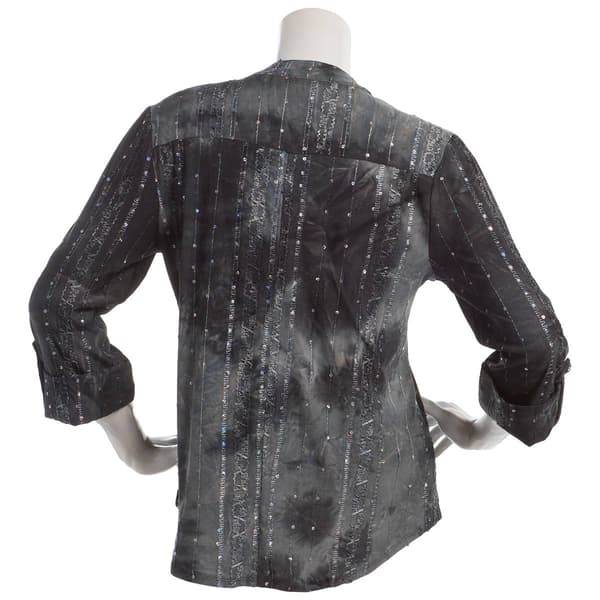 Womens Cocomo 3/4 Sleeve Gomez Henley Sequin Trim Blouse