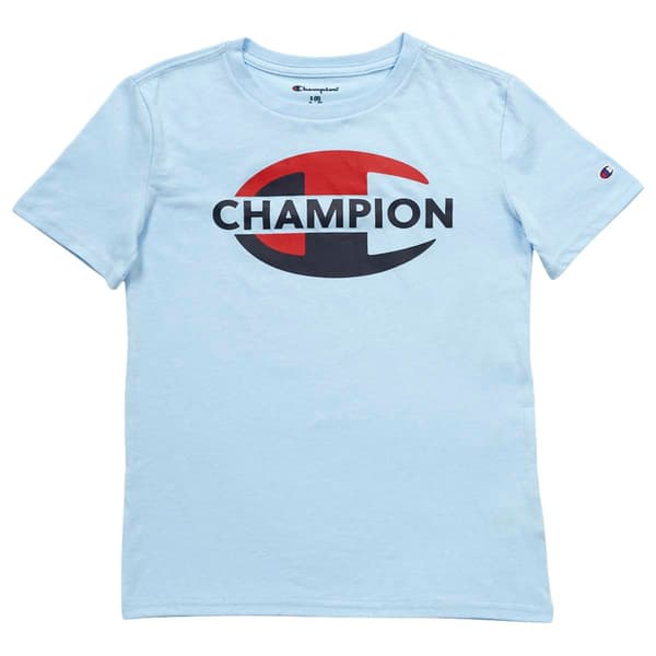 Boys (8-20) Champion(R) Short Sleeve Color Block Logo Tee