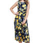 Womens Perceptions Sleeveless Floral Ruched Waist Midi Dress - image 3