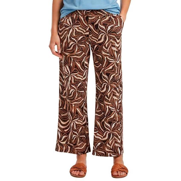 Womens Robert Louis Abstract Floral Sailor Button Wide Leg Pants - image 