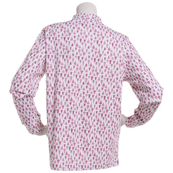 Womens Hasting & Smith Holiday Trees Mock Neck Tee