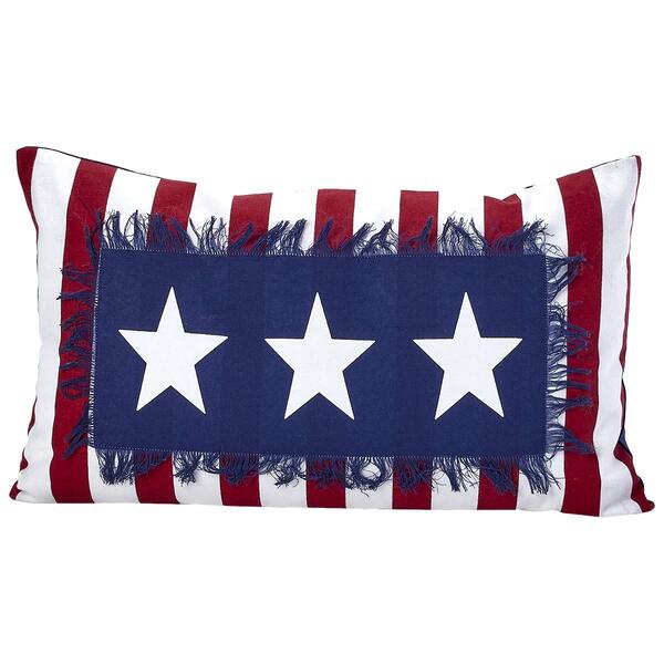 American Flag Fringed Decorative Pillow - 13x22 - image 
