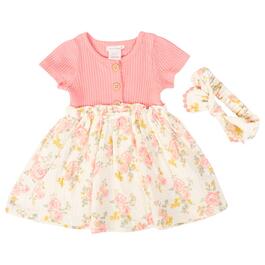 Baby Girl &#40;12-24M&#41; Laura Ashley&#40;R&#41; Knit Floral Dress