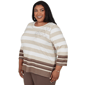 Plus Size Alfred Dunner Luxe Be A Lady 3/4 Sleeve Stripe Blouse - image 3