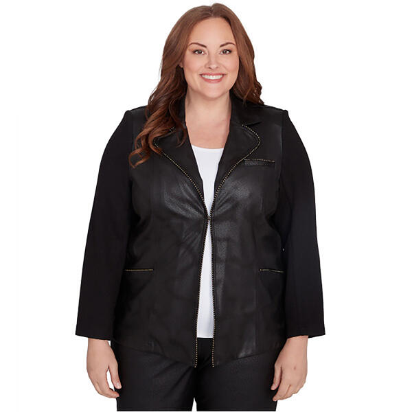 Plus Size Alfred Dunner Rue Rivoli Faux Leather Jacket - image 