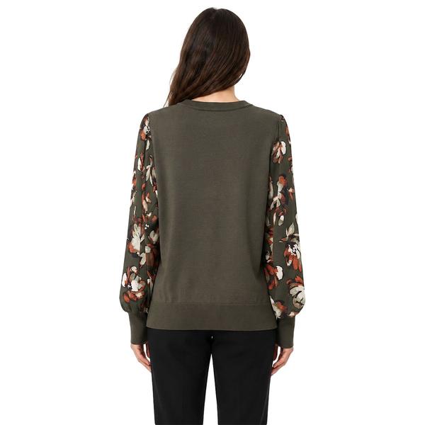 Petite Zac & Rachel Floral Bishop Sleeve Sweater