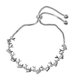 Accents Silver Plated & Diamond Accent Dolphin Bracelet
