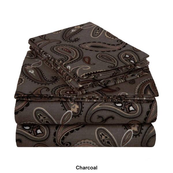 Superior Cotton Flannel Deep Pocket Paisley Sheet Set