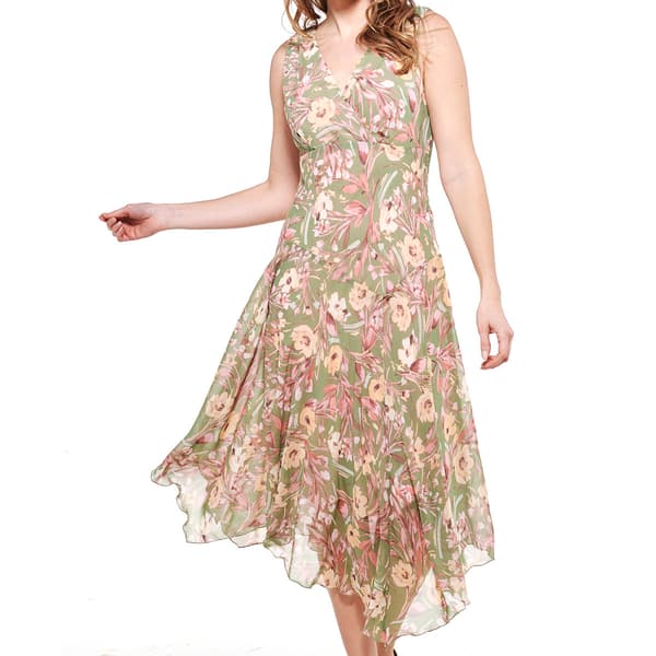 Plus Size Rabbit Rabbit Rabbit Floral High Low Hem Dress