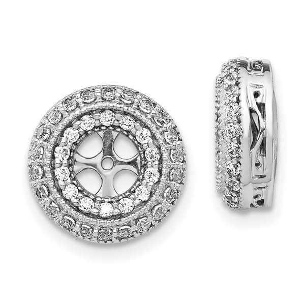 Diamond Classics&#40;tm&#41; White Gold Round Diamond Earring Jackets - image 