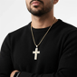 Mens Iron Saints Our Father Prayer Spinner Cross Chain Necklace - image 2