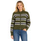 Juniors No Comment Multi Striped Full Zip Mock Neck Sweater - image 1
