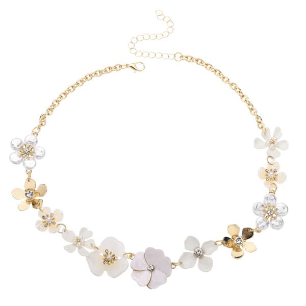 Ashley Cooper(tm) White Gold Pearl Flower Necklace - image 