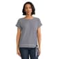 Petites Jones New York Short Roll Cuff Side Tie Feeder Stripe Top - image 1