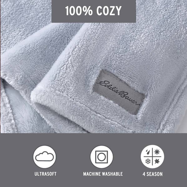 Eddie Bauer Ultra Lux Plush Solid Plush-Fleece Throw