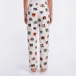 Womens Attraction De Nuit Coffee Time Plush Pajama Bottoms