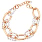 Design Collection 7.5 Two-Tone Polished Link Textured Bracelet - image 1