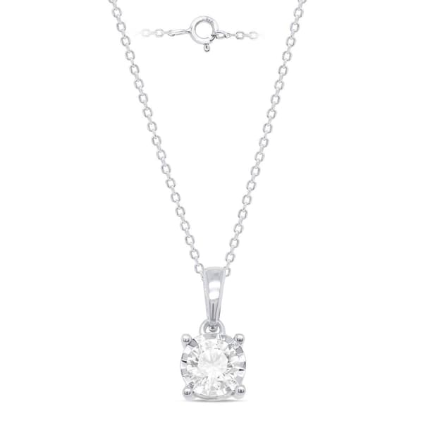 Nova Star&#40;R&#41; Sterling Silver Lab Grown Diamond Solitaire Pendant