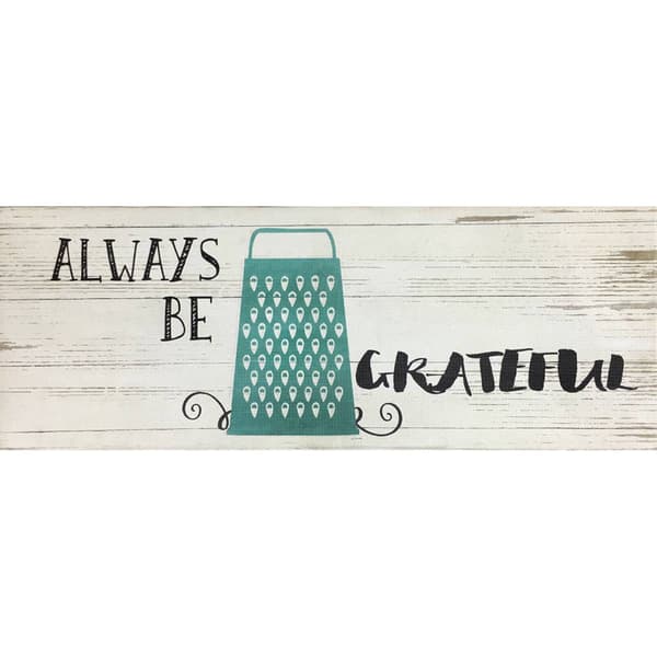 J&V Textiles Cloud Comfort Always Be Grateful Kitchen Mat