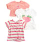 Toddler Girls Pink Velvet 3pk. Stripe & Strawberry Tees - image 1