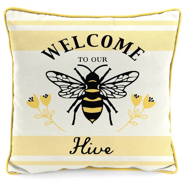 Jordan Manufacturing Welcome to Our Hive Outdoor Throw Pillow