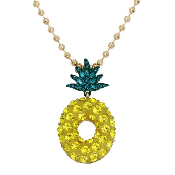 Betsey Johnson Pineapple Pendant Necklace