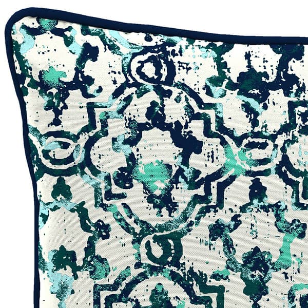 Jordan Manufacturing Watercolor Lattice Outdoor Throw Pillow