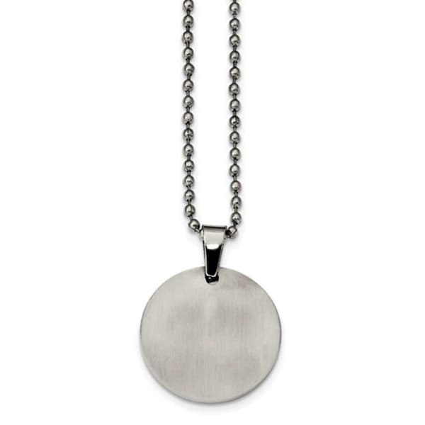 Mens Gentlemen's Classics&#8482; Round 2.0mm Thick Dog Tag Necklace
