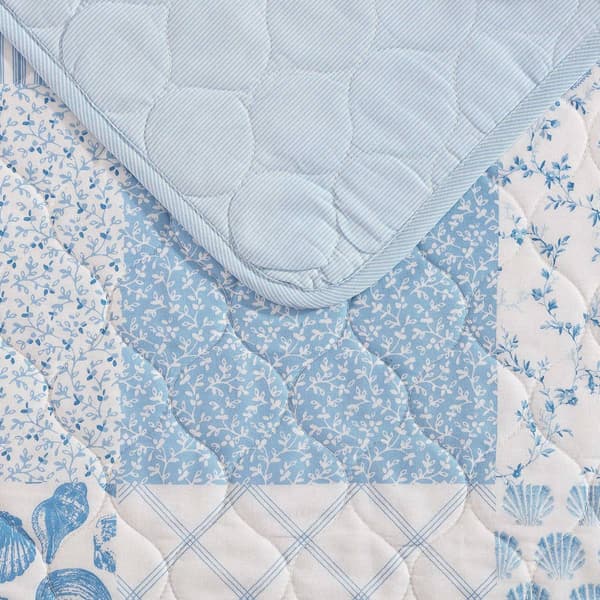 Laura Ashley Colleens Coastal Patchwork Cotton Quilt Set
