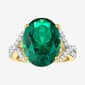 Gemstone Classics(tm) Lab Grown Emerald & Sapphire Oval Cocktail Ri - image 1