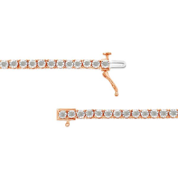 Haus of Brilliance Rose Gold over Sterling Silver Tennis Bracelet