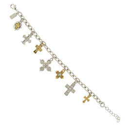 Symbols of Faith Adjustable Cross Charm Bracelet