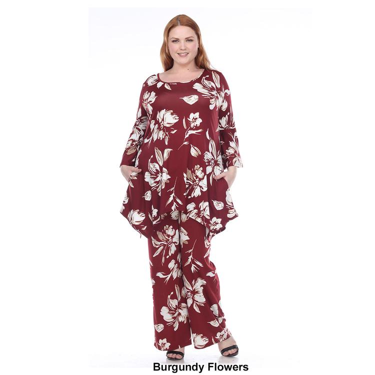 Plus Size White Mark 2 Piece Head To Toe Floral Set