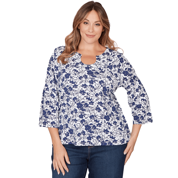 Plus Size Heart''s of Palm Printed Essentials Printed Stretch Jer - image 