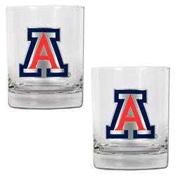 NCAA Arizona Wildcats 2pc. Rocks Glass Set