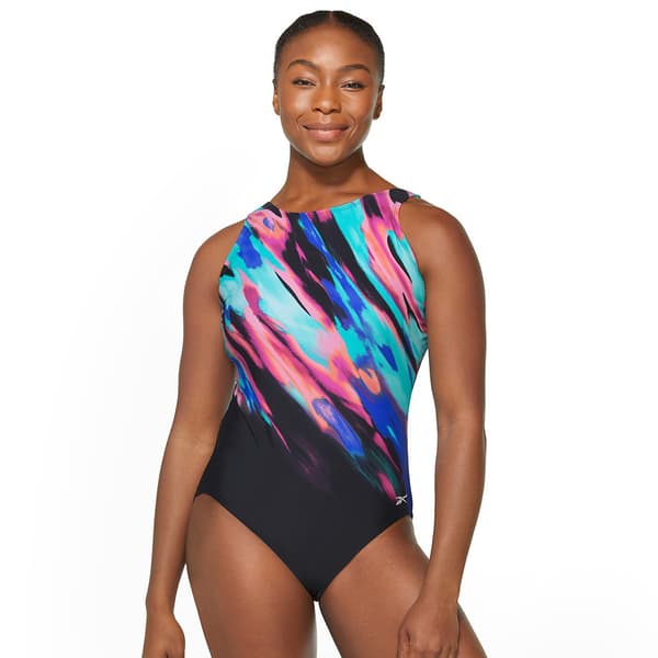 Womens Reebok Sea Glass High Tide One Piece Swimsuit