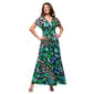 Women 24/7 Comfort Apparel Blue Butterfly Empire Waist Maxi Dress - image 1