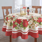 Threadmade Red & White Poinsettias Tablecloth - image 7