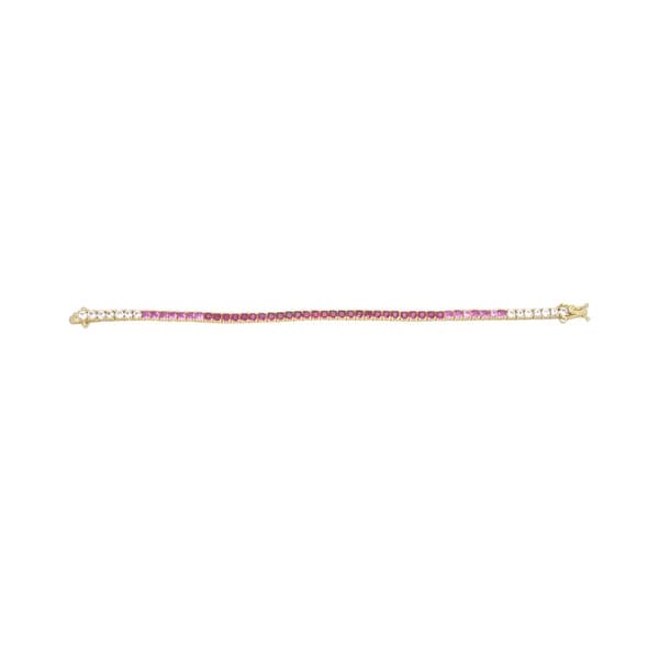 Gianni Argento Round Lab Grown Ruby Ombre Bracelet