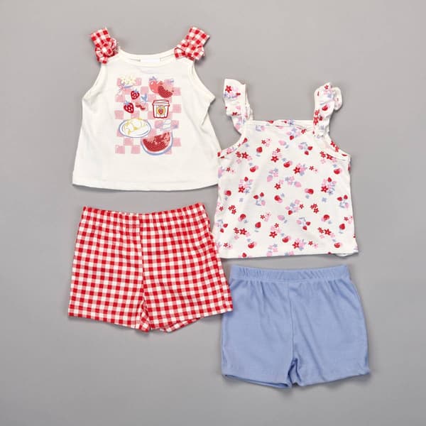 Toddler Girl Little Lass(R) 4pc. Cherry Tops & Bottoms Set - image 