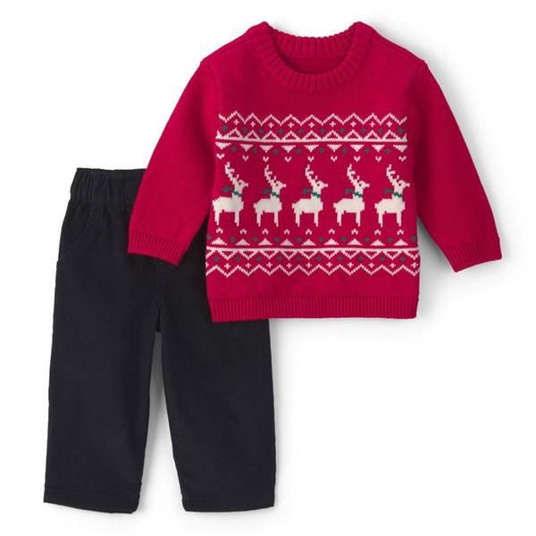 Baby Boy (12-18M) Carter''s(R) Reindeer Fair Isle Sweater/Pants Set