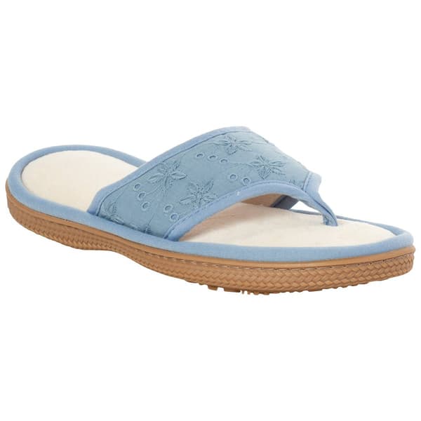 Womens Isotoner Eyelet Shield Thong Slippers - image 